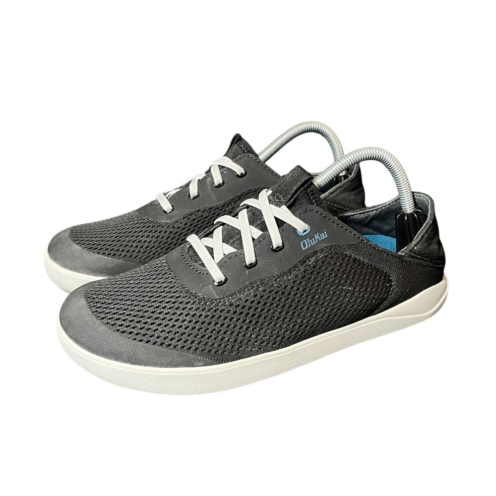 OluKai Moku Pae Mens 9 Black Mesh Breathable Lace Up Sneakers 10472-40QS